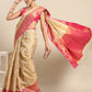 Pink Tissue Silk Woven Zari Design Floral Saree with Unstitched Blouse - Hiral Fashion | Swadesiicart