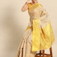 Yellow Tissue Silk Woven Zari Design Floral Saree with Unstitched Blouse - Hiral Fashion | Swadesiicart