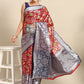 Red Brocade Woven Zari Design Floral Saree with Unstitched Blouse - Hiral Fashion | Swadesiicart
