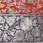 Red Brocade Woven Zari Design Floral Saree with Unstitched Blouse - Hiral Fashion | Swadesiicart