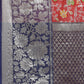 Red Brocade Woven Zari Design Floral Saree with Unstitched Blouse - Hiral Fashion | Swadesiicart