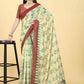 Beige Cotton Blend Printed Floral Saree with Unstitched Blouse - Hiral Fashion | Swadesiicart