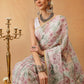 Hiral Fashion Off White Chanderi Cotton Blend Floral Digital Printed Saree | Swadesiicart