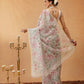 Hiral Fashion Off White Chanderi Cotton Blend Floral Digital Printed Saree | Swadesiicart