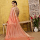 Peach Pure Viscose Chinon Zari Woven Solid Saree with Unstitched Blouse - Hiral Fashion | Swadesiicart