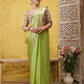 Green Pure Viscose Chinon Zari Woven Solid Saree with Unstitched Blouse - Hiral Fashion | Swadesiicart