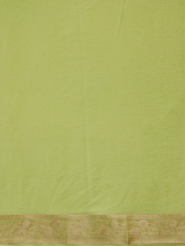 Green Pure Viscose Chinon Zari Woven Solid Saree with Unstitched Blouse - Hiral Fashion | Swadesiicart