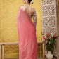Light Pink Pure Viscose Chinon Zari Woven Solid Saree with Unstitched Blouse - Hiral Fashion | Swadesiicart