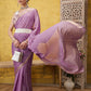 Purple Pure Viscose Chinon Zari Woven Solid Saree with Unstitched Blouse - Hiral Fashion | Swadesiicart
