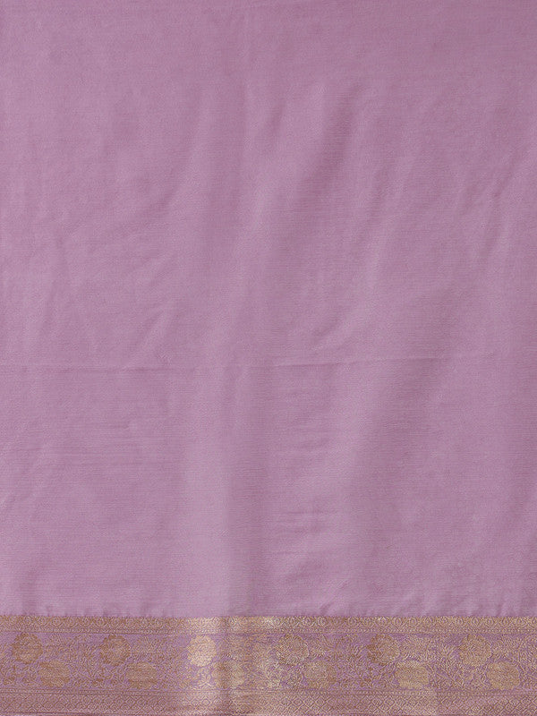 Purple Pure Viscose Chinon Zari Woven Solid Saree with Unstitched Blouse - Hiral Fashion | Swadesiicart