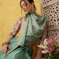 Turquoise Pure Viscose Chinon Zari Woven Solid Saree with Unstitched Blouse - Hiral Fashion | Swadesiicart