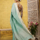 Turquoise Pure Viscose Chinon Zari Woven Solid Saree with Unstitched Blouse - Hiral Fashion | Swadesiicart