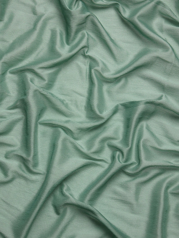 Turquoise Pure Viscose Chinon Zari Woven Solid Saree with Unstitched Blouse - Hiral Fashion | Swadesiicart