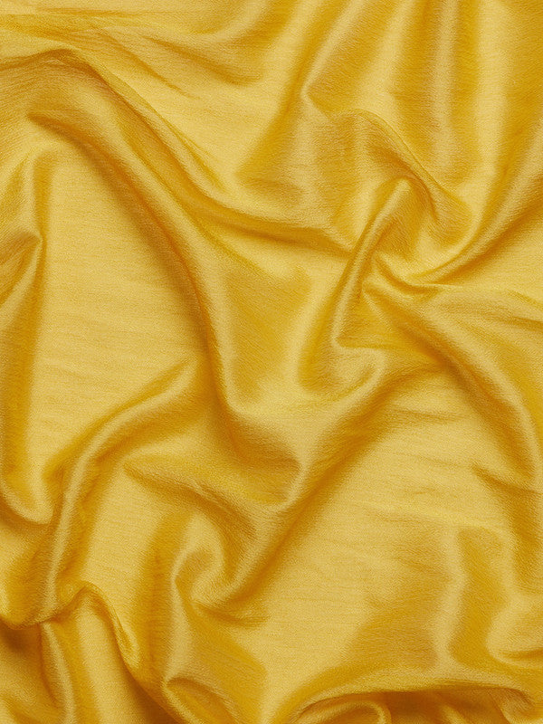 Yellow Pure Viscose Chinon Zari Woven Solid Saree with Unstitched Blouse - Hiral Fashion | Swadesiicart