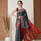 Hiral Fashion Grey Banarasi Art Silk Solid Saree | Swadesiicart
