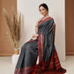Hiral Fashion Grey Banarasi Art Silk Solid Saree | Swadesiicart