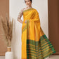 Hiral Fashion Mustard Banarasi Art Silk Solid Saree | Swadesiicart