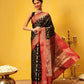 Hiral Fashion Black Banarasi Silk Woven Design Saree | Swadesiicart