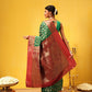 Hiral Fashion Green Banarasi Silk Woven Design Saree | Swadesiicart