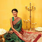 Hiral Fashion Green Banarasi Silk Woven Design Saree | Swadesiicart