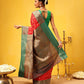 Hiral Fashion Red Banarasi Silk Woven Design Saree | Swadesiicart