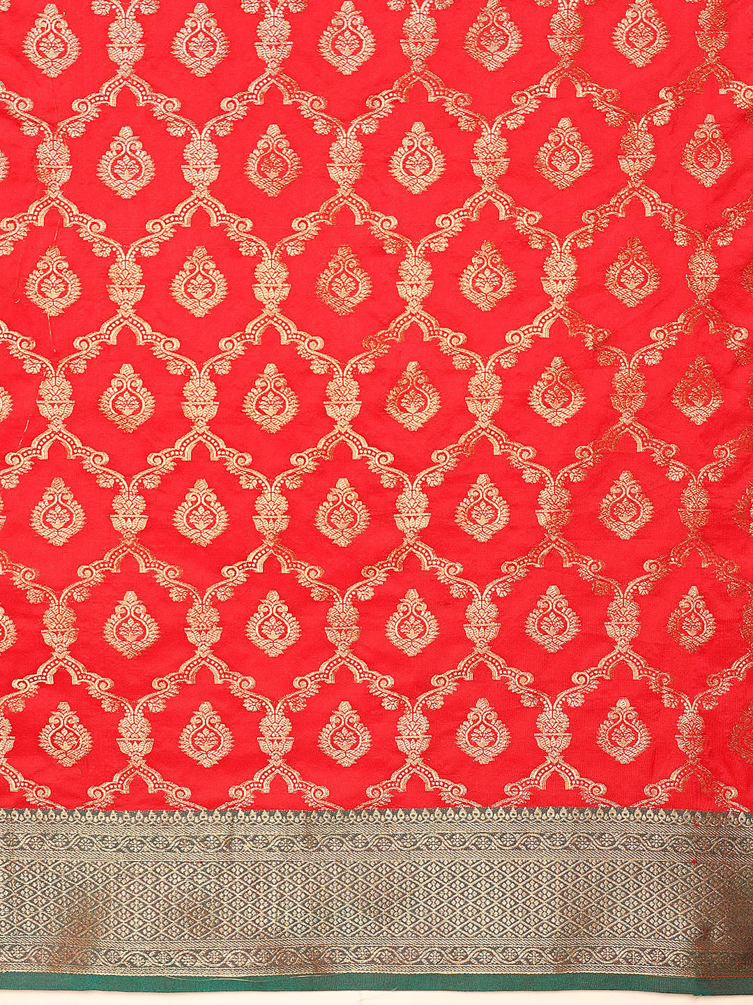 Hiral Fashion Red Banarasi Silk Woven Design Saree | Swadesiicart
