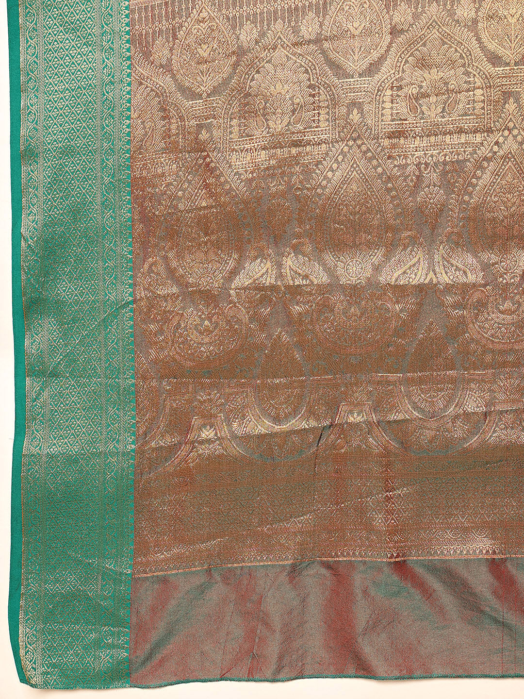 Hiral Fashion Red Banarasi Silk Woven Design Saree | Swadesiicart