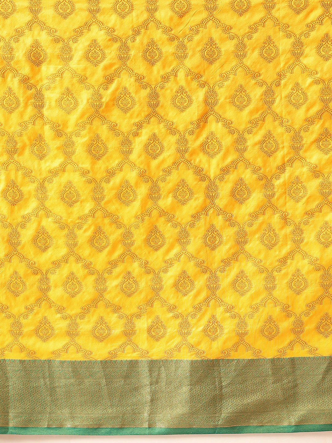 Hiral Fashion Yellow Banarasi Silk Woven Design Saree | Swadesiicart