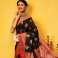 Hiral Fashion Black Banarasi Silk Woven Design Saree | Swadesiicart