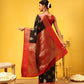 Hiral Fashion Black Banarasi Silk Woven Design Saree | Swadesiicart