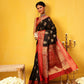 Hiral Fashion Black Banarasi Silk Woven Design Saree | Swadesiicart
