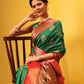 Hiral Fashion Green Banarasi Silk Woven Design Saree | Swadesiicart