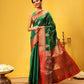 Hiral Fashion Green Banarasi Silk Woven Design Saree | Swadesiicart