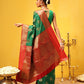 Hiral Fashion Green Banarasi Silk Woven Design Saree | Swadesiicart