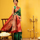 Hiral Fashion Green Banarasi Silk Woven Design Saree | Swadesiicart