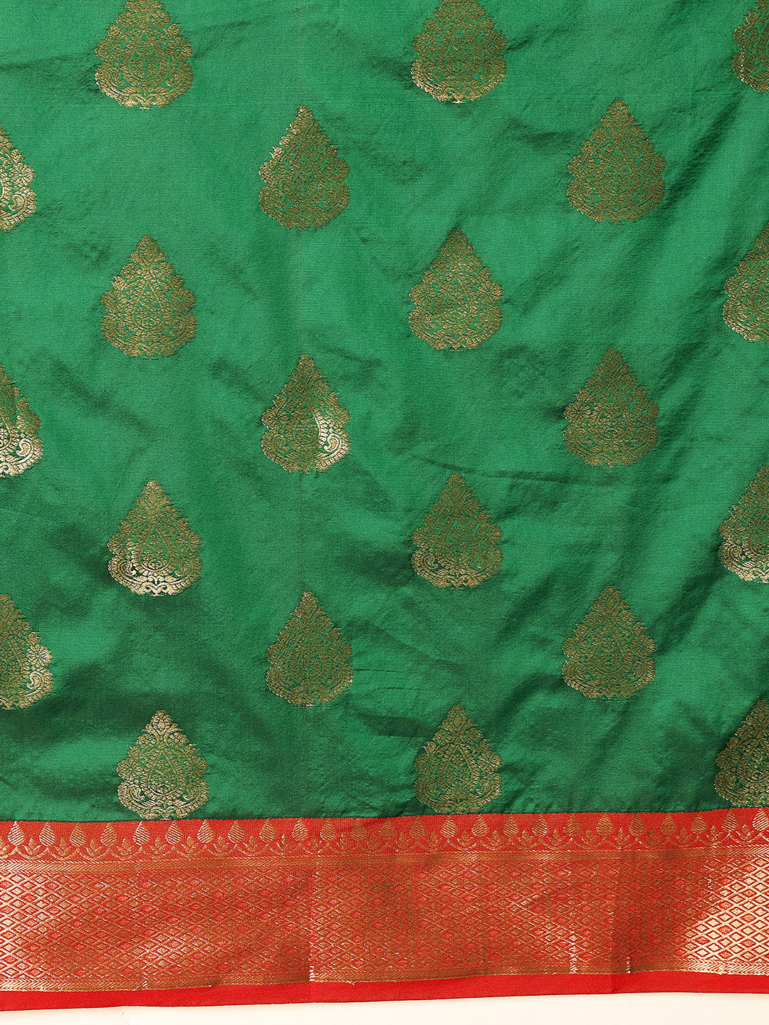 Hiral Fashion Green Banarasi Silk Woven Design Saree | Swadesiicart