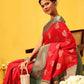 Hiral Fashion Red Banarasi Silk Woven Design Saree | Swadesiicart