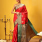Hiral Fashion Red Banarasi Silk Woven Design Saree | Swadesiicart