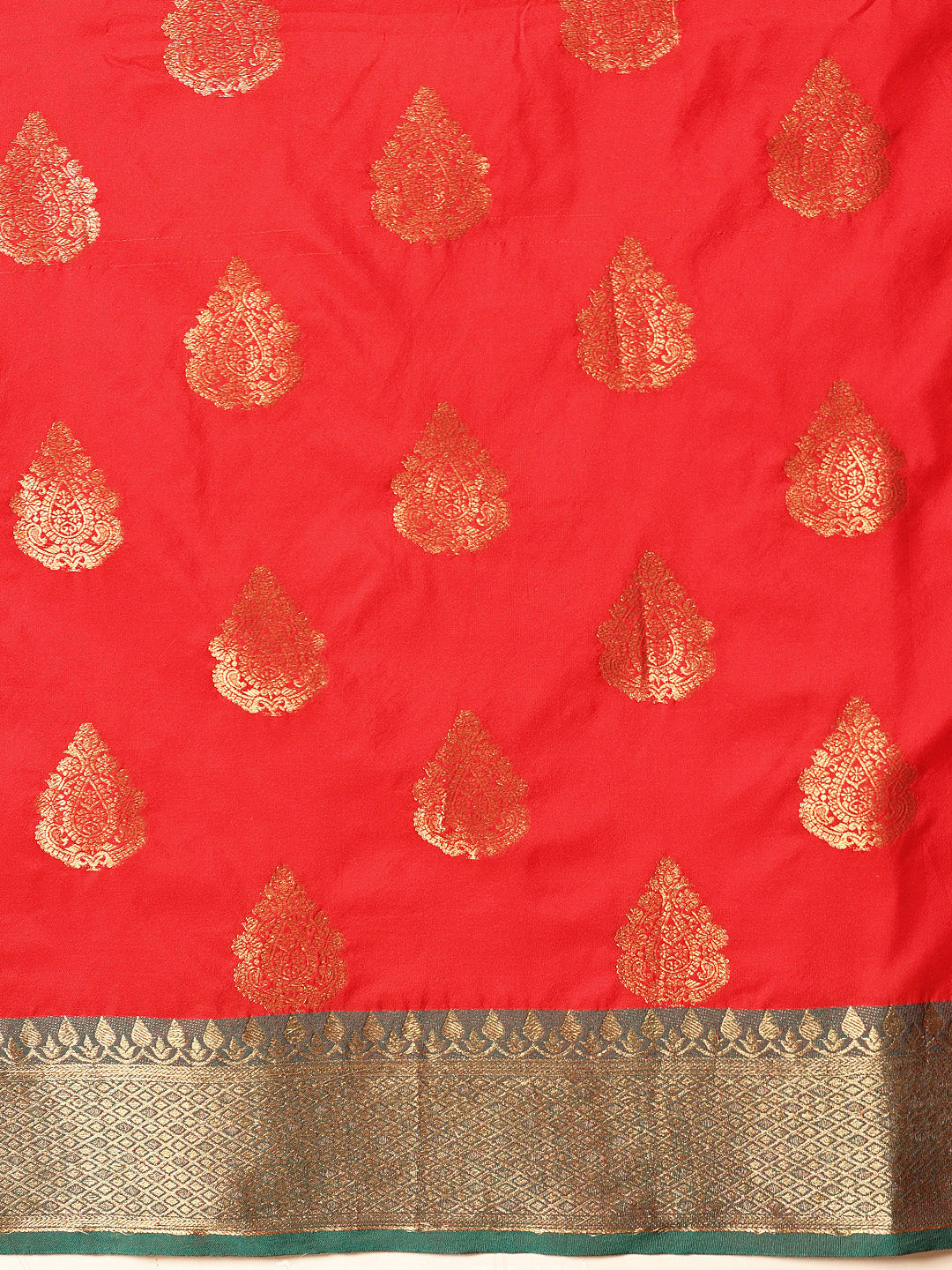 Hiral Fashion Red Banarasi Silk Woven Design Saree | Swadesiicart