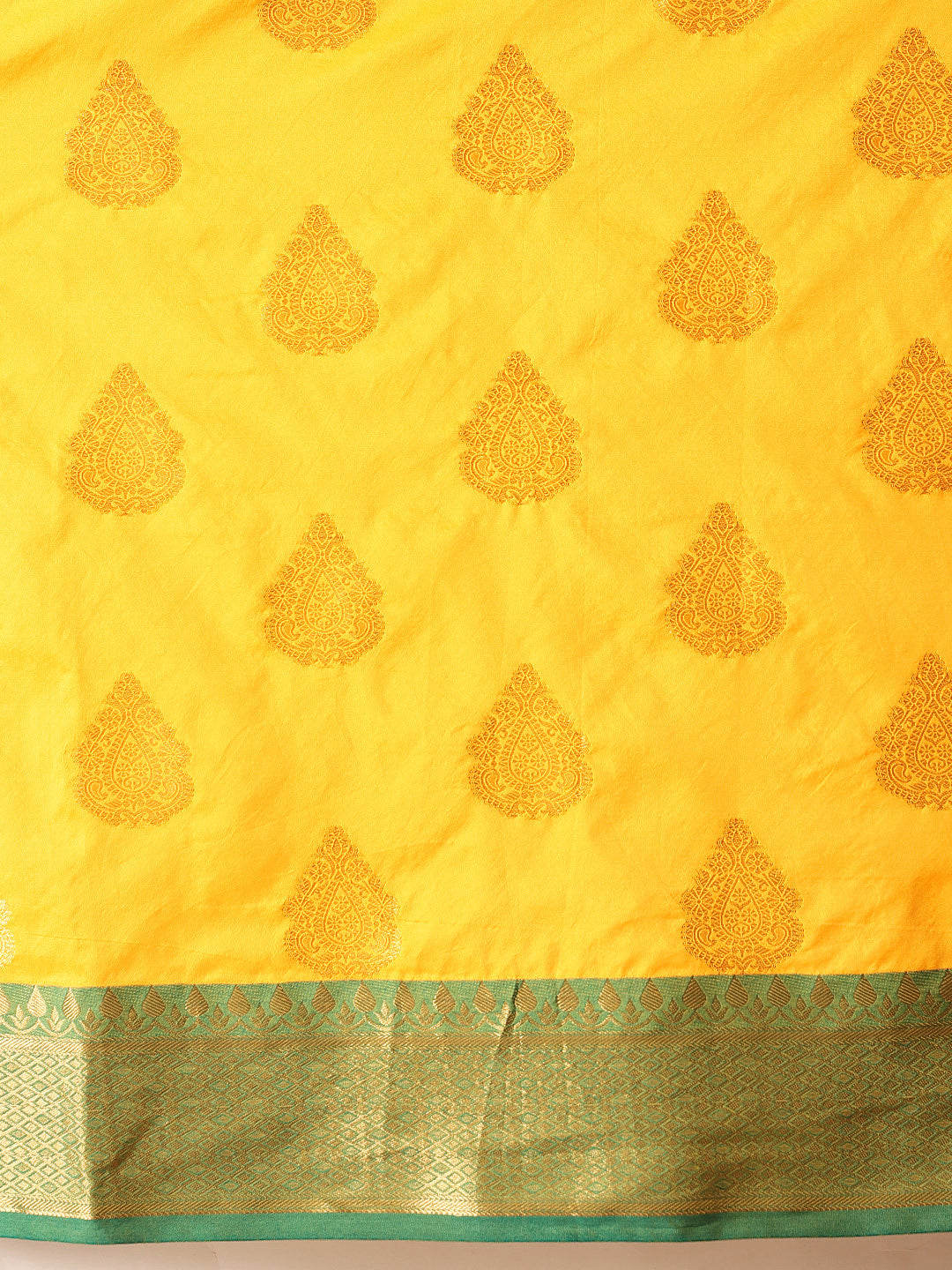 Hiral Fashion Yellow Banarasi Silk Woven Design Saree | Swadesiicart