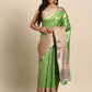 Green Tissue Silk Woven Zari Design Floral Saree with Unstitched Blouse - Hiral Fashion | Swadesiicart