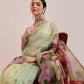 Hiral Fashion Olive Chanderi Cotton Blend Animal Print Digital Printed Saree | Swadesiicart