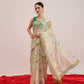 Hiral Fashion Olive Chanderi Cotton Blend Animal Print Digital Printed Saree | Swadesiicart