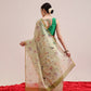 Hiral Fashion Olive Chanderi Cotton Blend Animal Print Digital Printed Saree | Swadesiicart