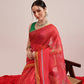 Hiral Fashion Red Chanderi Cotton Blend Fruits Digital Printed Saree | Swadesiicart