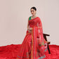 Hiral Fashion Red Chanderi Cotton Blend Fruits Digital Printed Saree | Swadesiicart