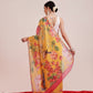 Hiral Fashion Yellow Chanderi Cotton Blend Fruits Digital Printed Saree | Swadesiicart