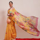Hiral Fashion Yellow Chanderi Cotton Blend Fruits Digital Printed Saree | Swadesiicart