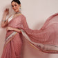 Hiral Fashion Maroon Chanderi Cotton Blend Stripes Digital Printed Saree | Swadesiicart