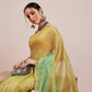 Hiral Fashion Olive Chanderi Cotton Blend Geomatric Digital Printed Saree | Swadesiicart
